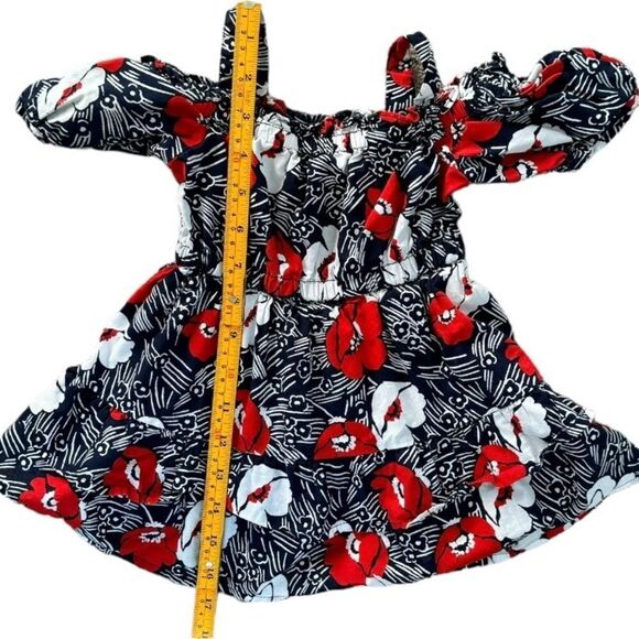 Janie and Jack Cold Shoulder Floral Puff Sleeve Lined Summer Dress. 12-18 Months - Picture 6 of 9
